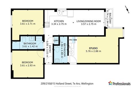 Photo of property in Monvie Apartments, 209/15 Holland Street, Te Aro, Wellington, 6011