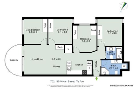 Photo of property in City Lodge, 702/115 Vivian Street, Te Aro, Wellington, 6011