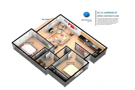 Photo of property in 2c/11 London Street, Hamilton Central, Hamilton, 3204