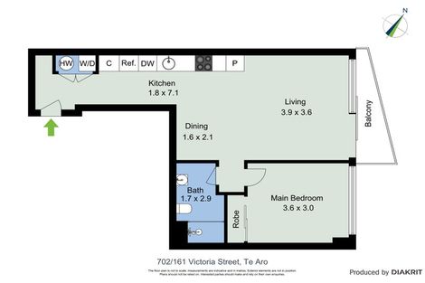 Photo of property in Victoria Lane Apartments, 702/161 Victoria Street, Te Aro, Wellington, 6011