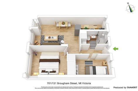 Photo of property in Melksham Towers, 701/131 Brougham Street, Mount Victoria, Wellington, 6011