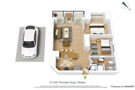 Photo of property in Endeavour Apartments, 21/125 Thorndon Quay, Pipitea, Wellington, 6011