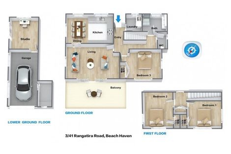 Photo of property in 3/41 Rangatira Road, Beach Haven, Auckland, 0626