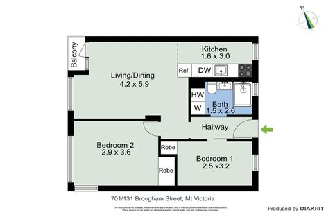 Photo of property in Melksham Towers, 701/131 Brougham Street, Mount Victoria, Wellington, 6011