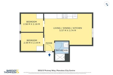 Photo of property in Twin Towers, 811/17 Putney Way, Manukau, Auckland, 2104