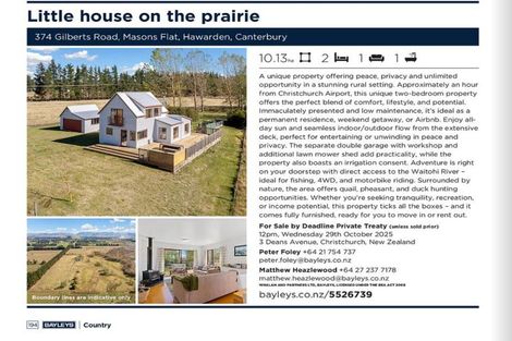 Photo of property in 374 Gilberts Road, Masons Flat, Hawarden, 7385