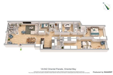 Photo of property in Waterline Apartments, 1a/342 Oriental Parade, Oriental Bay, Wellington, 6011