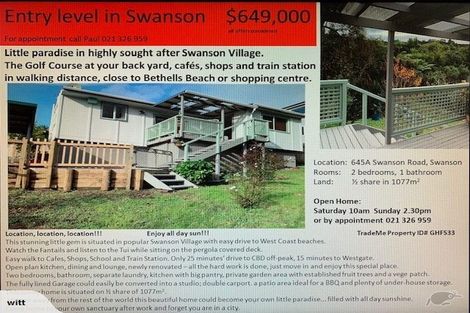 Photo of property in 1/645 Swanson Road, Swanson, Auckland, 0612