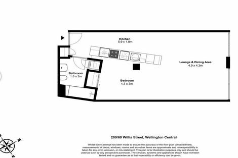 Photo of property in Gerondis Bldg Apartments, 209/60 Willis Street, Wellington Central, Wellington, 6011