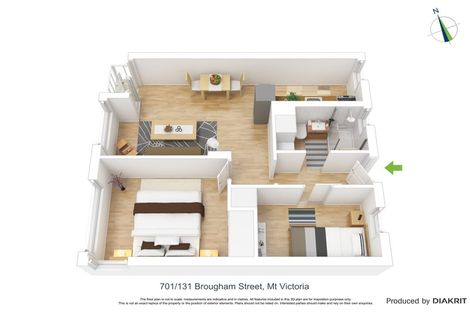 Photo of property in Melksham Towers, 701/131 Brougham Street, Mount Victoria, Wellington, 6011