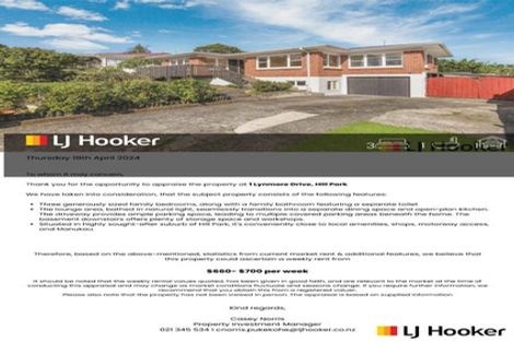 Photo of property in 1 Lynmore Drive, Hillpark, Auckland, 2102