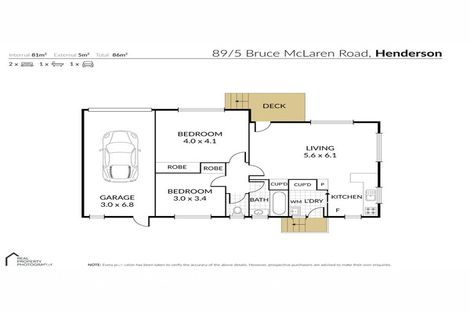 Photo of property in 5/89 Bruce Mclaren Road, Henderson, Auckland, 0612