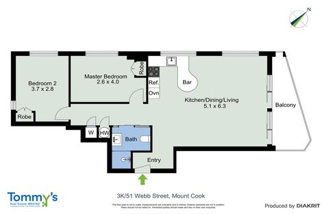 Photo of property in Qba Apartments, 3k/51 Webb Street, Mount Cook, Wellington, 6011