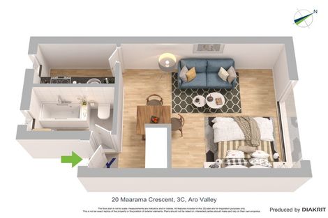 Photo of property in Fairmont Flats, 3c/20 Maarama Crescent, Aro Valley, Wellington, 6021