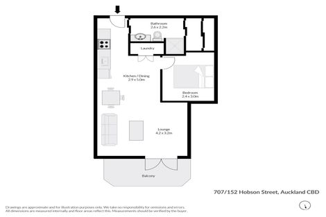Photo of property in Fiore On Hobson Apartments, 707/152 Hobson Street, Auckland Central, Auckland, 1010