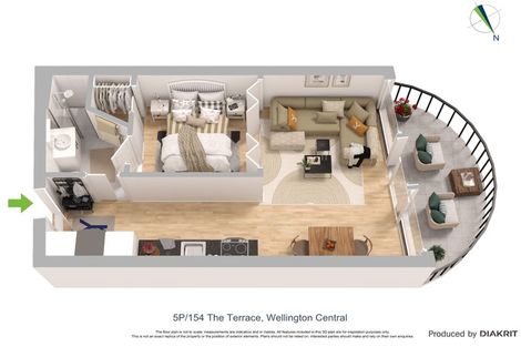 Photo of property in Atrium Towers, 5p/154 The Terrace, Wellington Central, Wellington, 6011