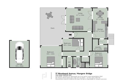 Photo of property in 17 Woodward Avenue, Mangere Bridge, Auckland, 2022