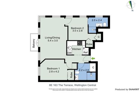 Photo of property in Terrace Heights Apartments, 8e/163 The Terrace, Wellington Central, Wellington, 6011