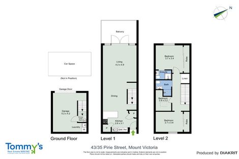 Photo of property in Victoria Villas, 43/35 Pirie Street, Mount Victoria, Wellington, 6011