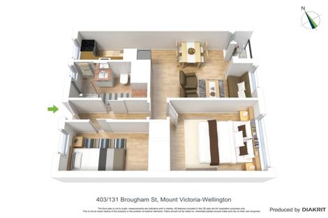 Photo of property in Melksham Towers, 403/131 Brougham Street, Mount Victoria, Wellington, 6011