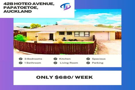 Photo of property in 42b Hoteo Avenue, Papatoetoe, Auckland, 2025