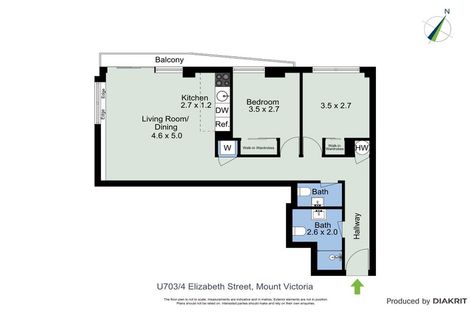 Photo of property in Alpha Apartments, 703/4 Elizabeth Street, Mount Victoria, Wellington, 6011