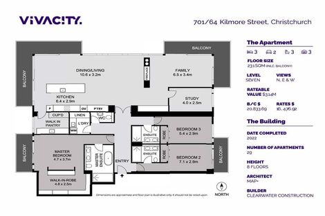 Photo of property in 701/64 Kilmore Street, Christchurch Central, Christchurch, 8013
