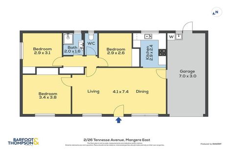 Photo of property in 2/26 Tennessee Avenue, Mangere East, Auckland, 2024