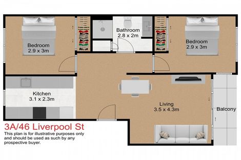 Photo of property in Q-central 44-58 Apartments, 3a/46 Liverpool Street, Auckland Central, Auckland, 1010