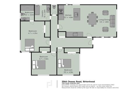 Photo of property in 1/206 Onewa Road, Birkenhead, Auckland, 0626