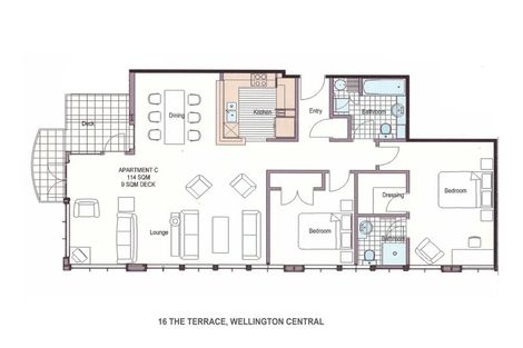 Photo of property in Kelvin House, 8c/16 The Terrace, Wellington Central, Wellington, 6011