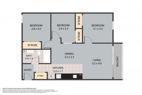 Photo of property in Detroit Apartments, 309/181 Tasman Street, Mount Cook, Wellington, 6021