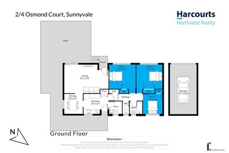 Photo of property in 2/4 Osmond Court, Sunnyvale, Auckland, 0612