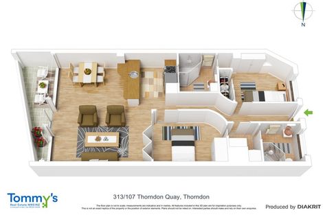 Photo of property in Stadium Garden Flats, 313/107 Thorndon Quay, Pipitea, Wellington, 6011