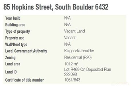 85 Hopkins St, South Boulder, WA 6432