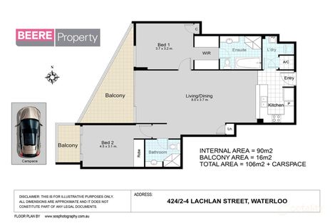 Property photo of 424/2-4 Lachlan Street Waterloo NSW 2017