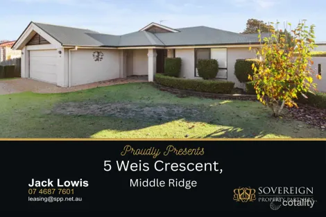 Property photo of 5 Weis Crescent Middle Ridge QLD 4350