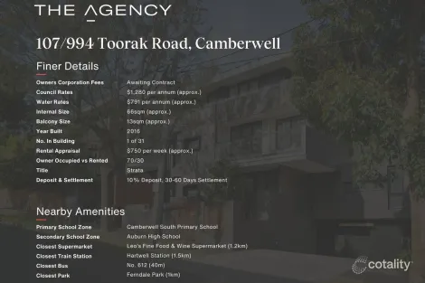 Property photo of 107/994 Toorak Road Camberwell VIC 3124