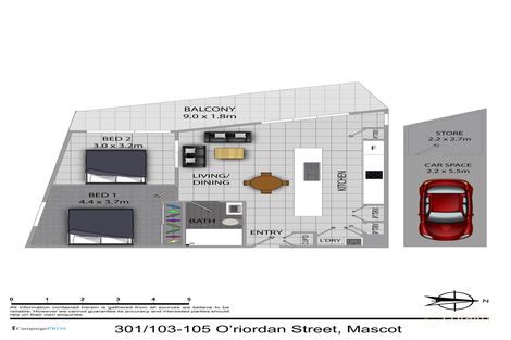 Property photo of 301/103-105 O'Riordan Street Mascot NSW 2020