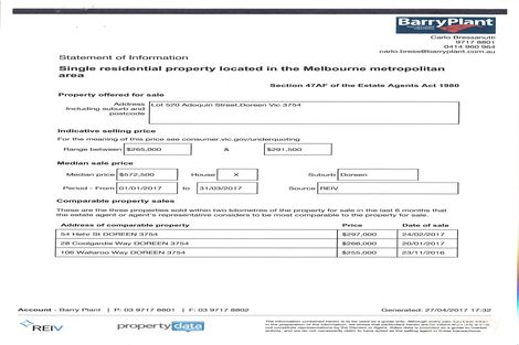 Lot 520 Adoquin St, Doreen, VIC 3754