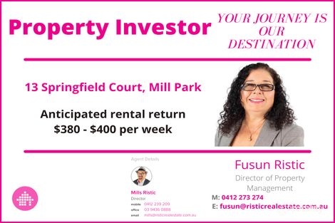 Property photo of 13 Springfield Court Mill Park VIC 3082