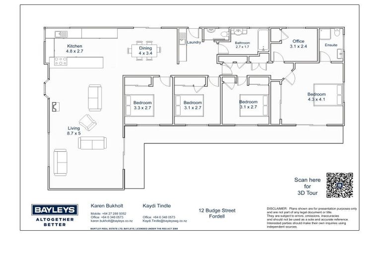 Photo of property in 12 Budge Street, Fordell, Whanganui, 4572