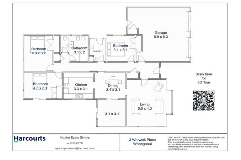 Photo of property in 3 Warwick Place, Springvale, Whanganui, 4501