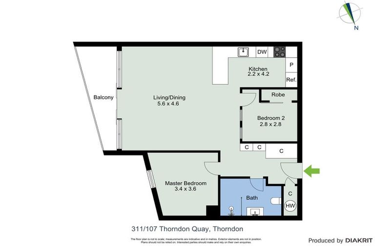 Photo of property in Stadium Garden Flats, 311/107 Thorndon Quay, Pipitea, Wellington, 6011