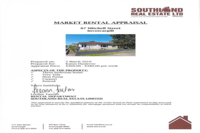 Photo of property in 87 Mitchell Street, Richmond, Invercargill, 9810