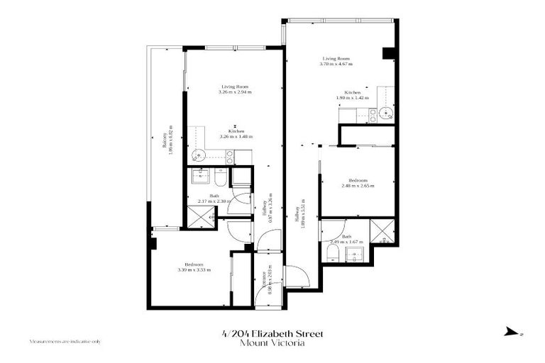 Photo of property in Alpha Apartments, 204/4 Elizabeth Street, Mount Victoria, Wellington, 6011