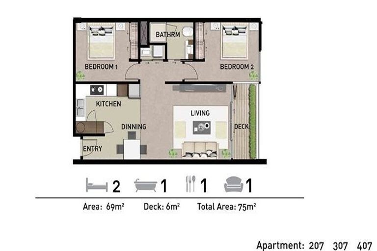 Photo of property in Parkview Residences, 207/15 Rendall Place, Eden Terrace, Auckland, 1021