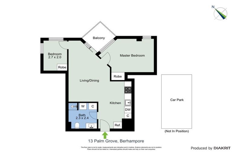Photo of property in Palm Grove Apartments, 15/13b Palm Grove, Berhampore, Wellington, 6023