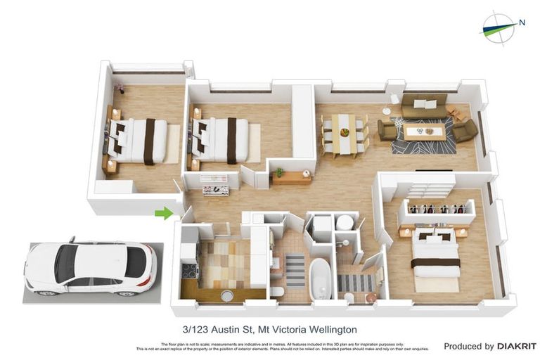 Photo of property in Landscape Apartments, 123-125 Austin Street, Mount Victoria, Wellington, 6011