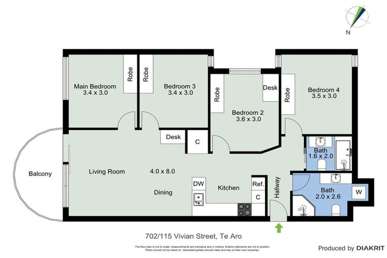 Photo of property in City Lodge, 702/115 Vivian Street, Te Aro, Wellington, 6011